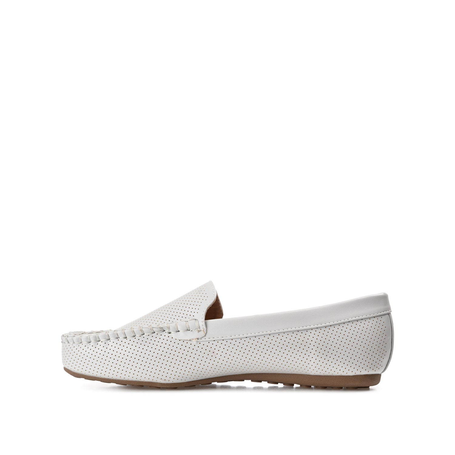 HALSEY MOC TOE LOAFER FLATS IN WIDE - Light Grey