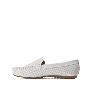HALSEY MOC TOE LOAFER FLATS IN WIDE - Light Grey