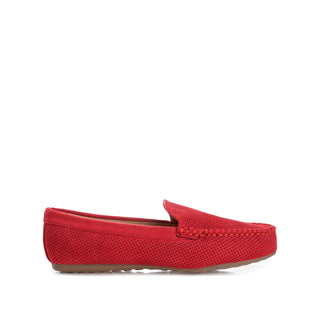 HALSEY MOC TOE LOAFER FLATS IN FAUX SUEDE