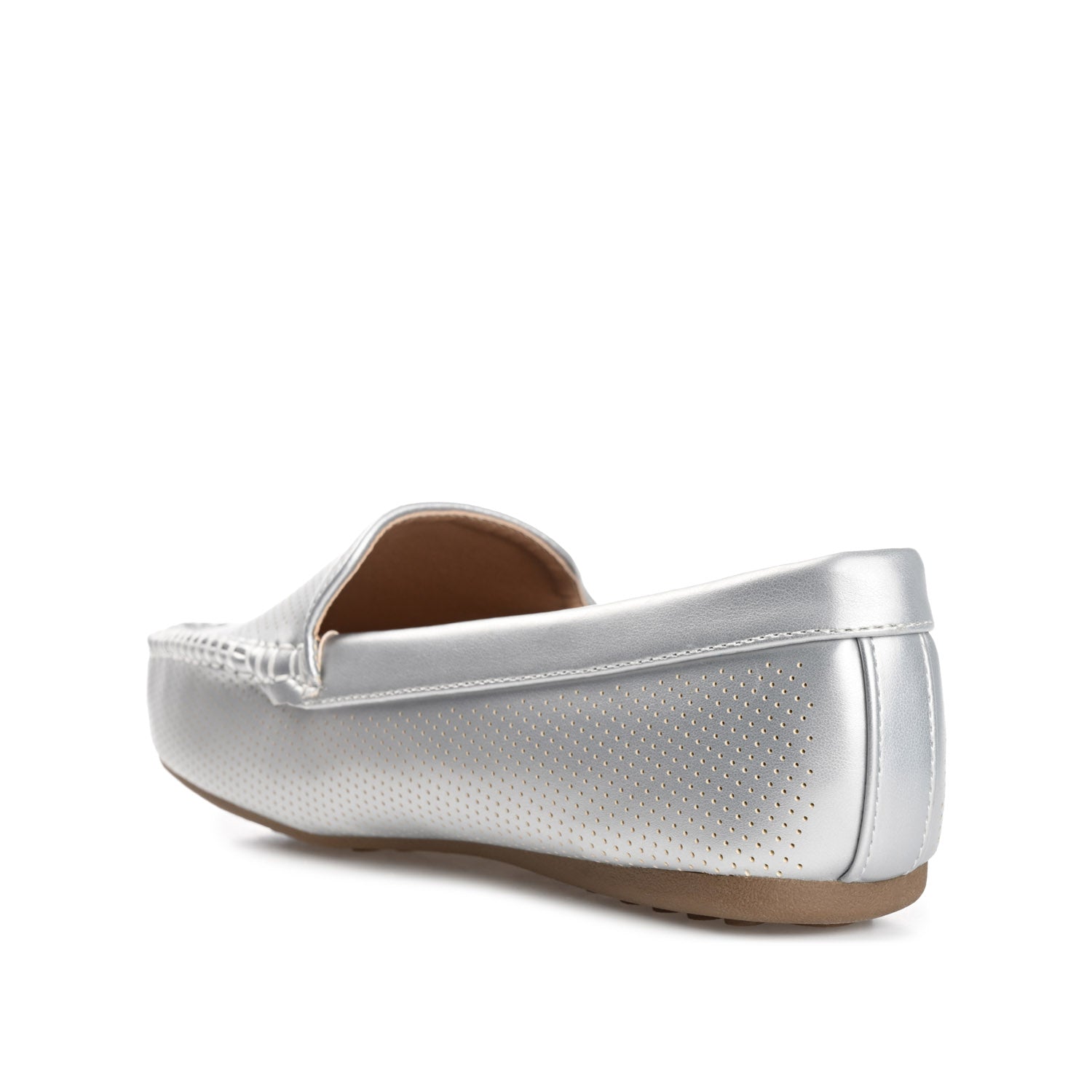 HALSEY MOC TOE LOAFER FLATS IN WIDE - Silver