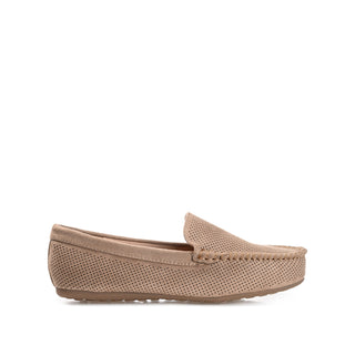 HALSEY MOC TOE LOAFER FLATS IN FAUX SUEDE