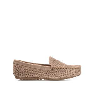 HALSEY MOC TOE LOAFER FLATS IN FAUX SUEDE - Taupe