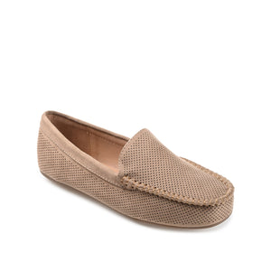 HALSEY MOC TOE LOAFER FLATS IN FAUX SUEDE - Taupe