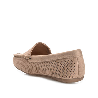 HALSEY MOC TOE LOAFER FLATS IN FAUX SUEDE