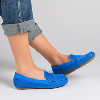 HALSEY MOC TOE LOAFER FLATS IN FAUX SUEDE