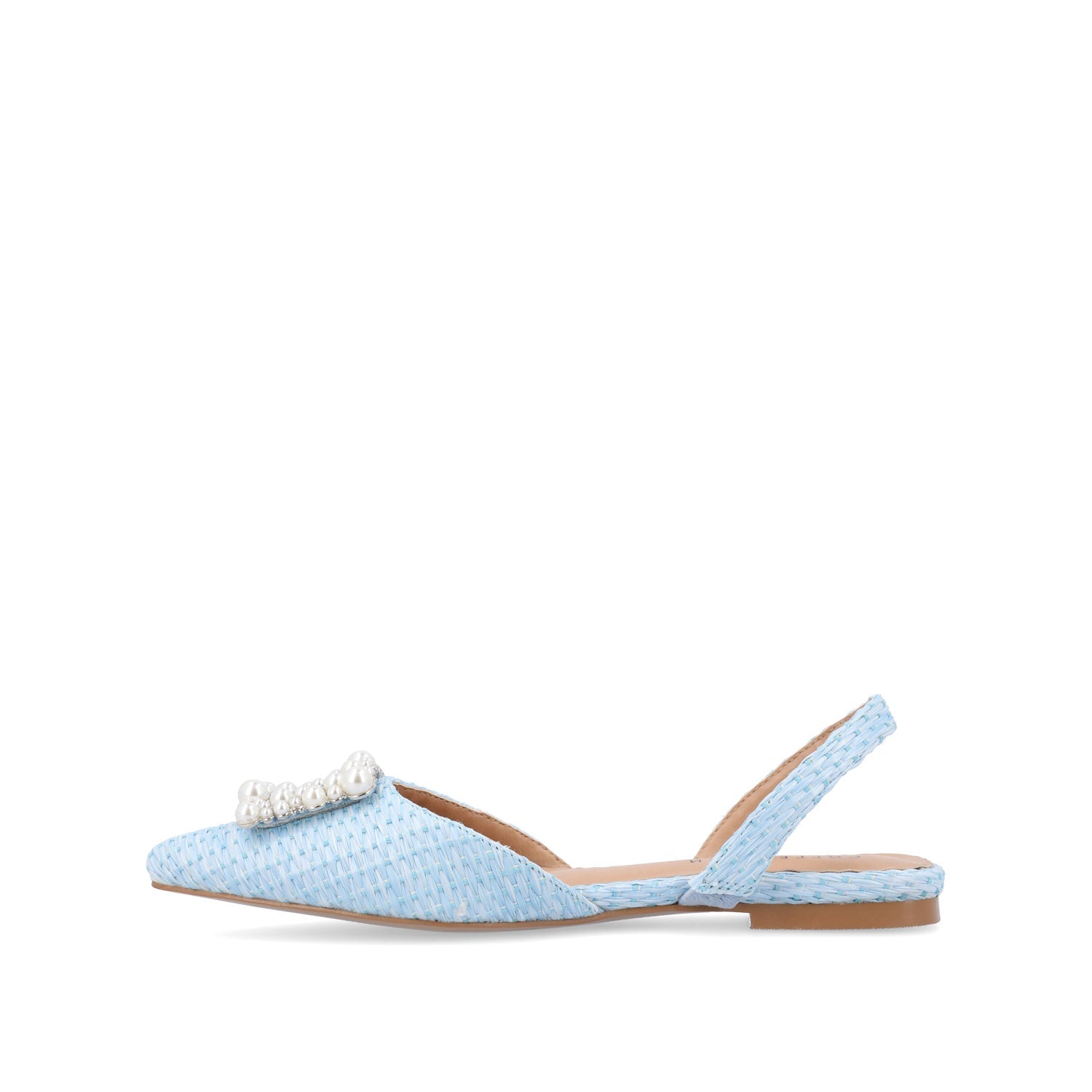 HANNAE SLINGBACK FLATS - Blue Faux Raffia