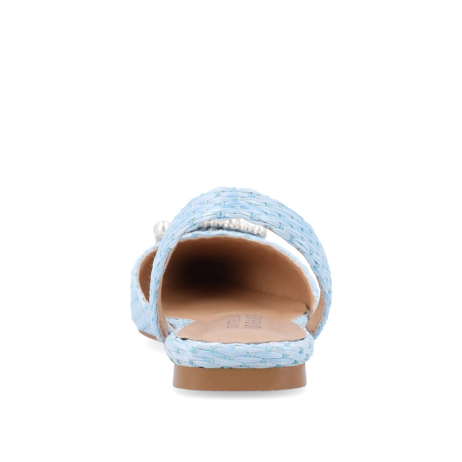 HANNAE SLINGBACK FLATS IN WIDE - Blue Faux Raffia