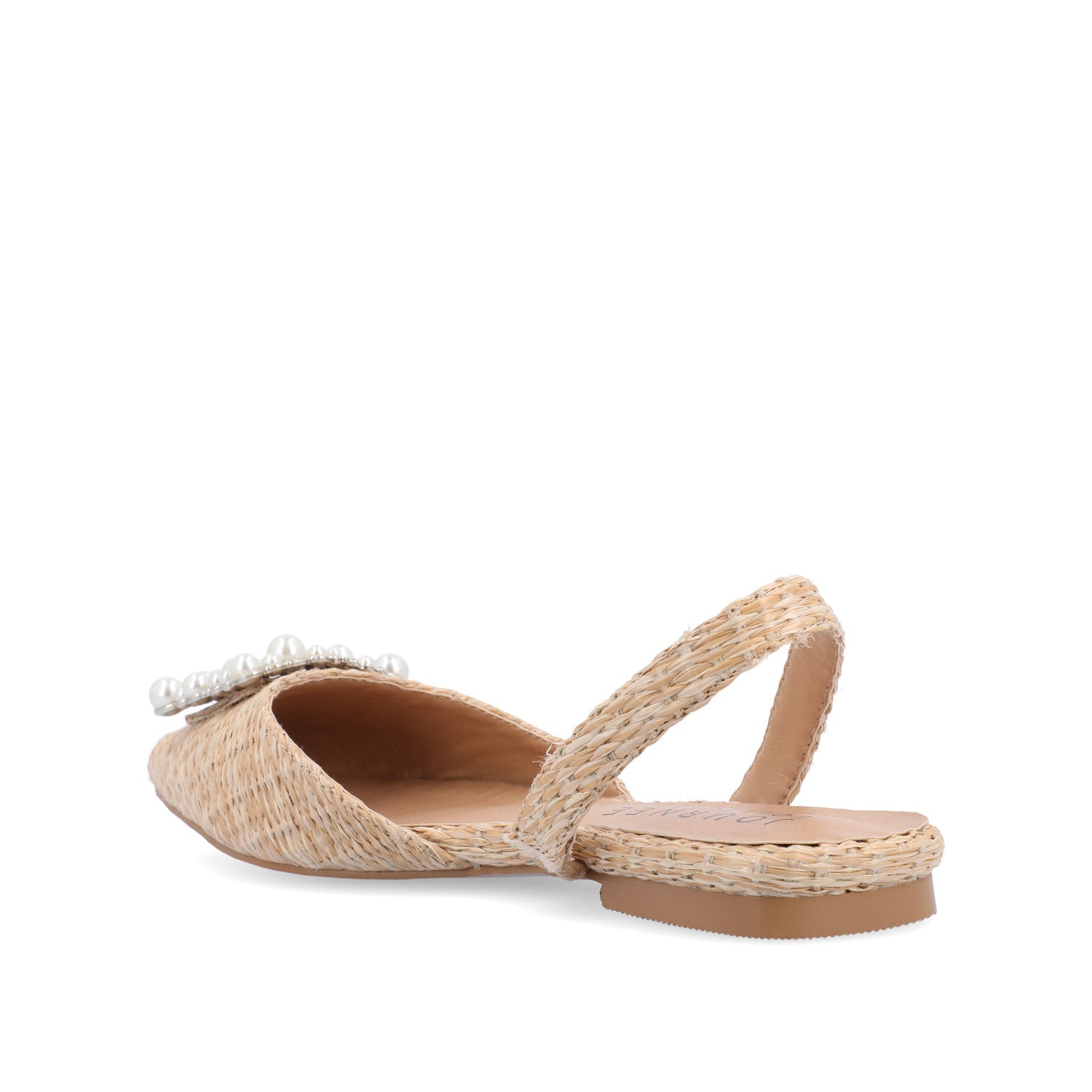 HANNAE SLINGBACK FLATS IN WIDE - Natural Faux Raffia
