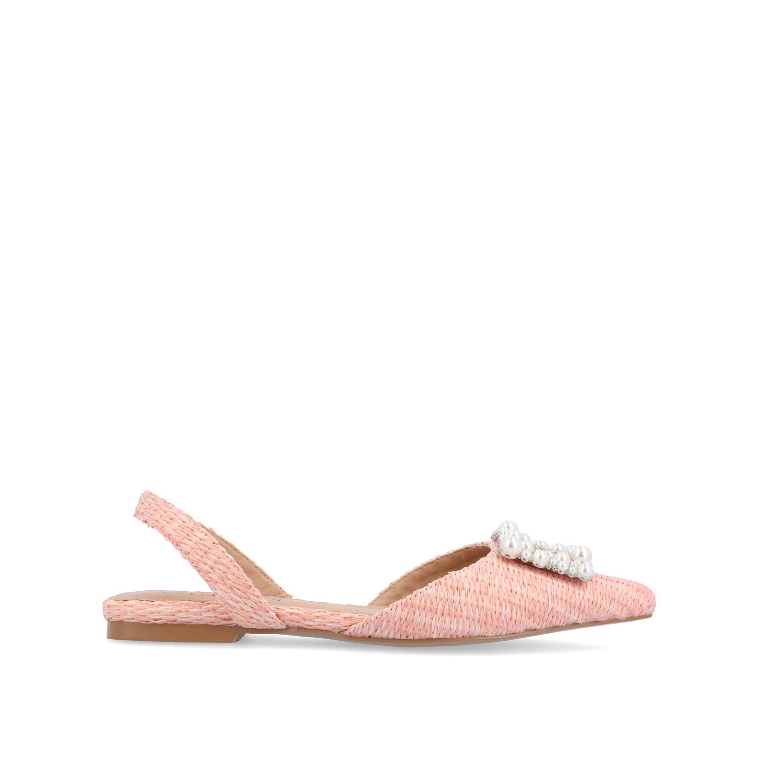 HANNAE SLINGBACK FLATS - Pink Faux Raffia