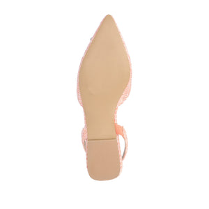 HANNAE SLINGBACK FLATS IN WIDE - Pink Faux Raffia