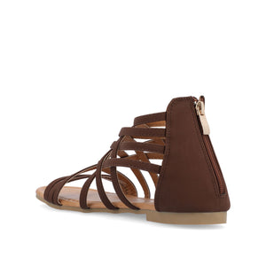 HANNI GLADIATOR SANDALS IN VEGAN LEATHER - Brown PU