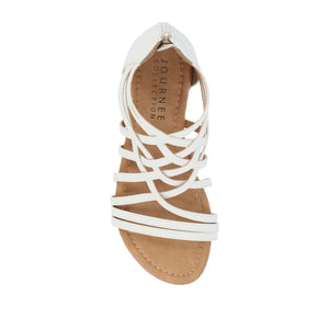 HANNI GLADIATOR SANDALS IN VEGAN LEATHER - White PU