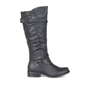HARLEY RIDING BOOTS IN WIDE CALF - Black PU
