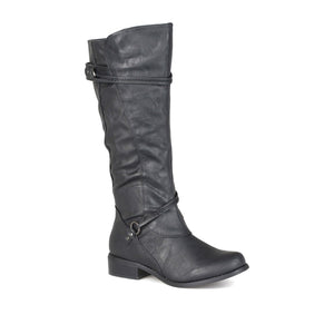 HARLEY RIDING BOOTS IN WIDE CALF - Black PU