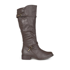 HARLEY RIDING BOOTS IN X-WIDE CALF - Brown PU