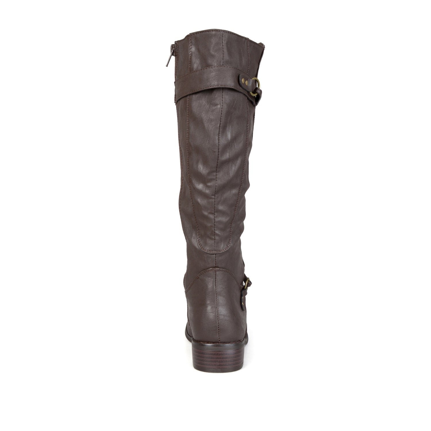 HARLEY RIDING BOOTS IN WIDE CALF - Brown PU