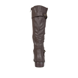 HARLEY RIDING BOOTS IN WIDE CALF - Brown PU