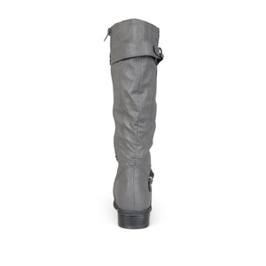 HARLEY RIDING BOOTS IN WIDE CALF - Grey PU