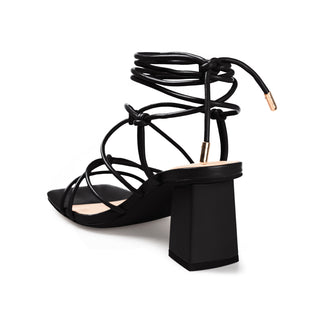 HARPR STRAPPY HEELS IN FAUX LEATHER