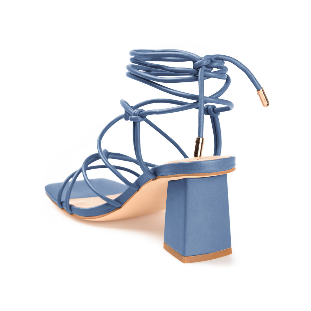 HARPR STRAPPY HEELS IN FAUX LEATHER