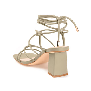 HARPR STRAPPY HEELS IN FAUX LEATHER