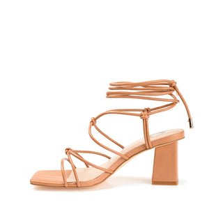 HARPR STRAPPY HEELS IN FAUX LEATHER