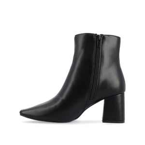 HAYLINN SQUARE TOE BOOTIES IN VEGAN LEATHER - Black Croco