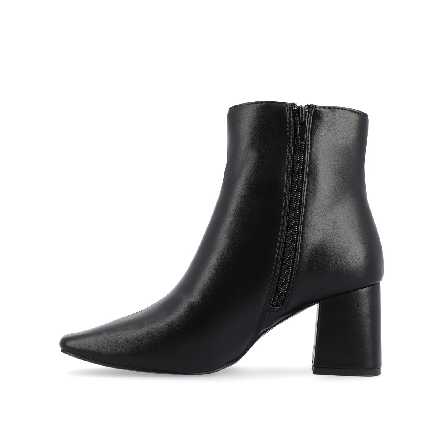 HAYLINN VEGAN LEATHER BOOTIES IN WIDE - Black