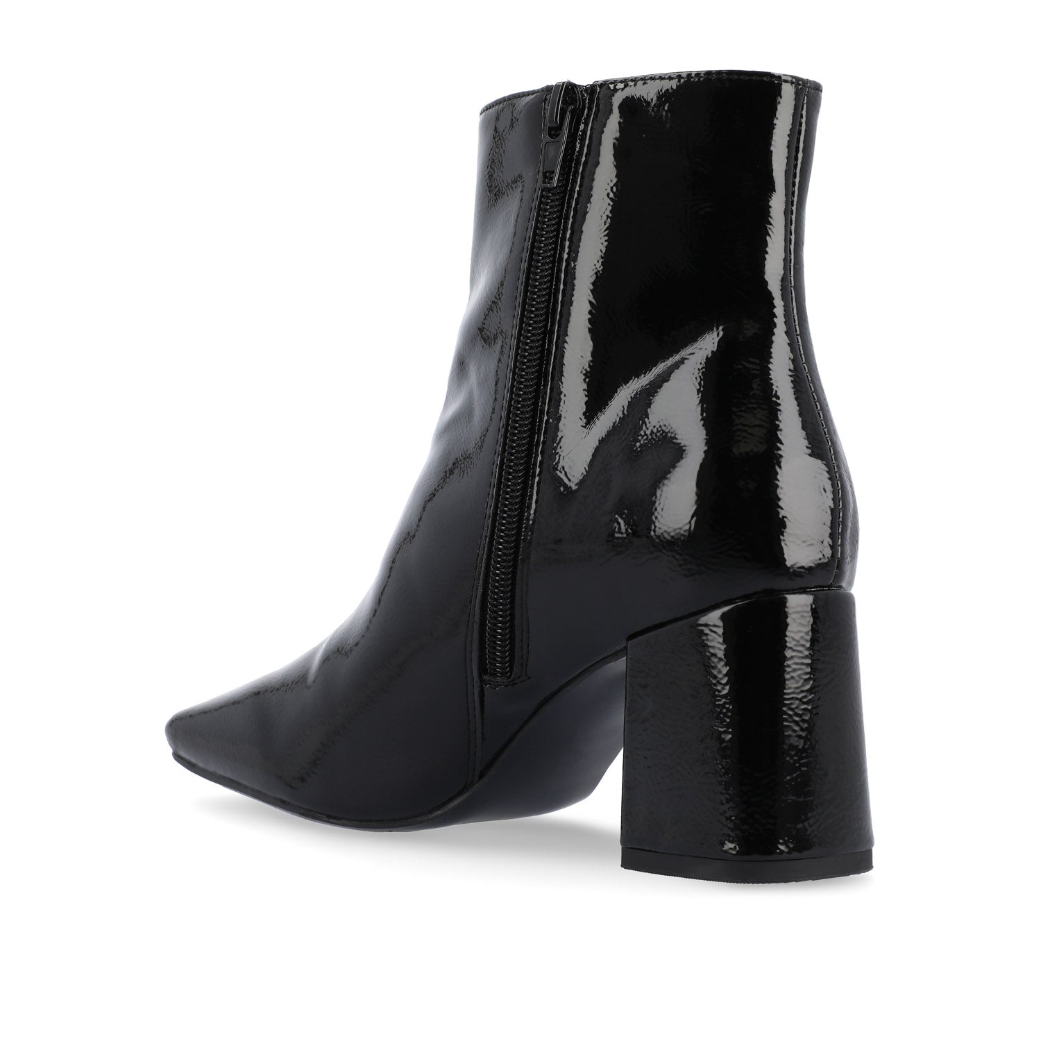 HAYLINN SQUARE TOE BOOTIES IN WIDE WIDTH - Black Patent