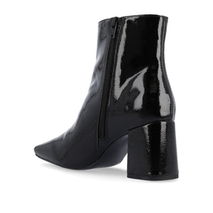 HAYLINN SQUARE TOE BOOTIES IN WIDE WIDTH - Black Patent