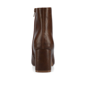 HAYLINN SQUARE TOE BOOTIES IN VEGAN LEATHER - Chocolate