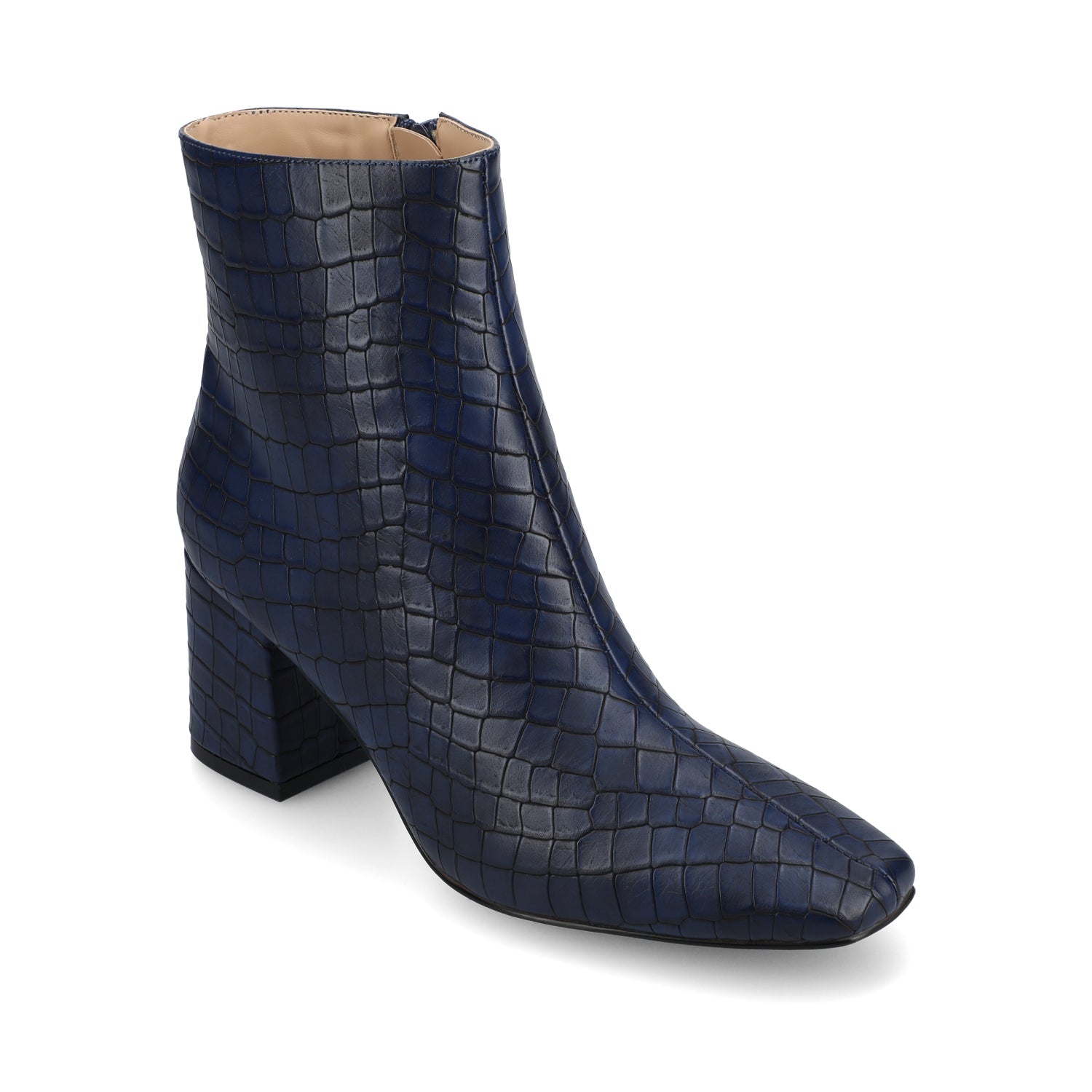 HAYLINN SQUARE TOE BOOTIES - Blue Croco
