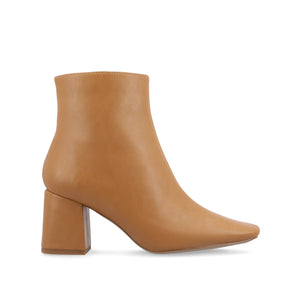 HAYLINN SQUARE TOE BOOTIES IN VEGAN LEATHER - Tan PU