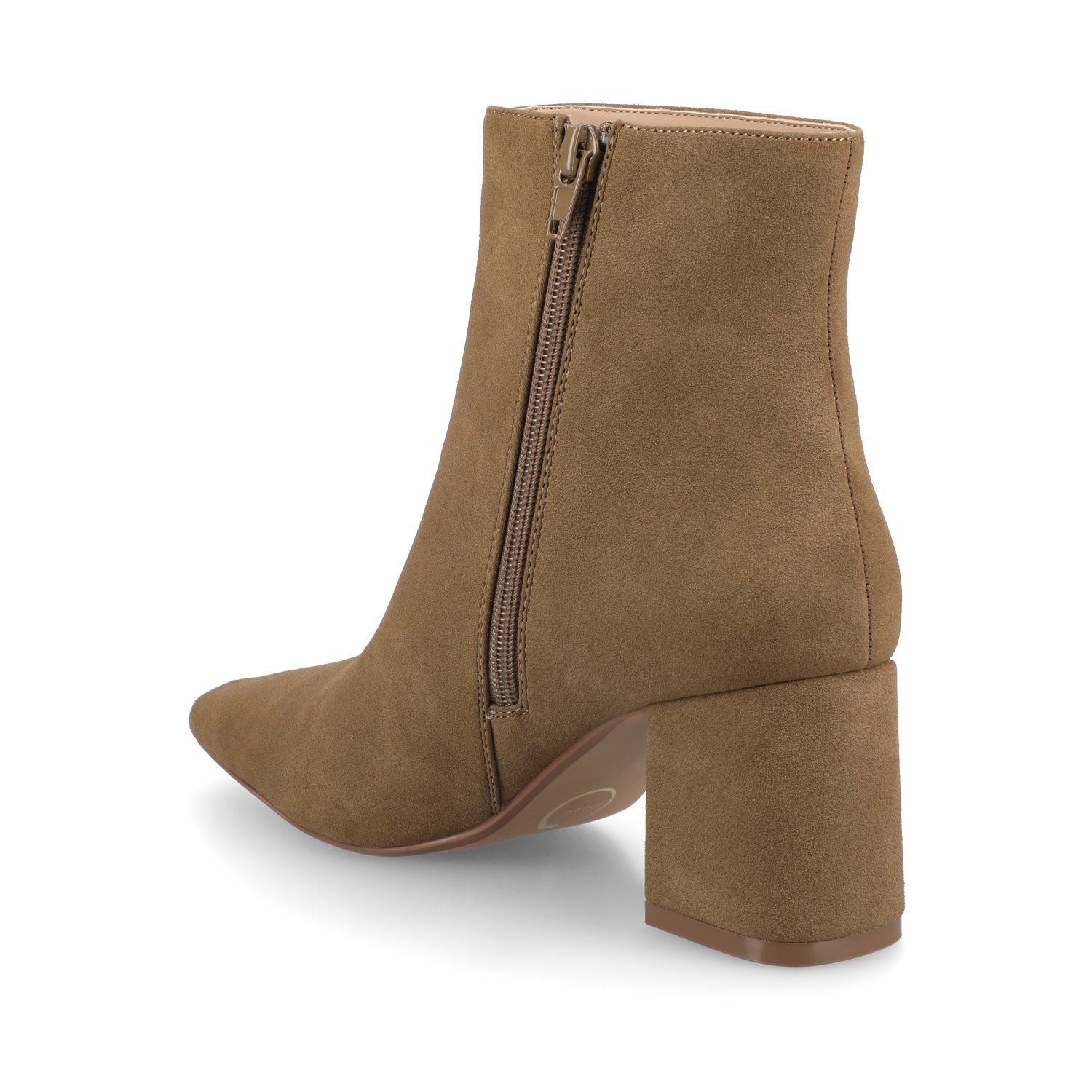HAYLINN SQUARE TOE BOOTIES - Taupe Suede
