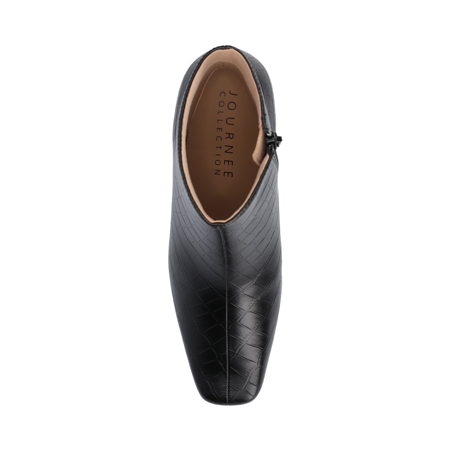 HAYLINN SQUARE TOE BOOTIES IN VEGAN LEATHER - Black Croco