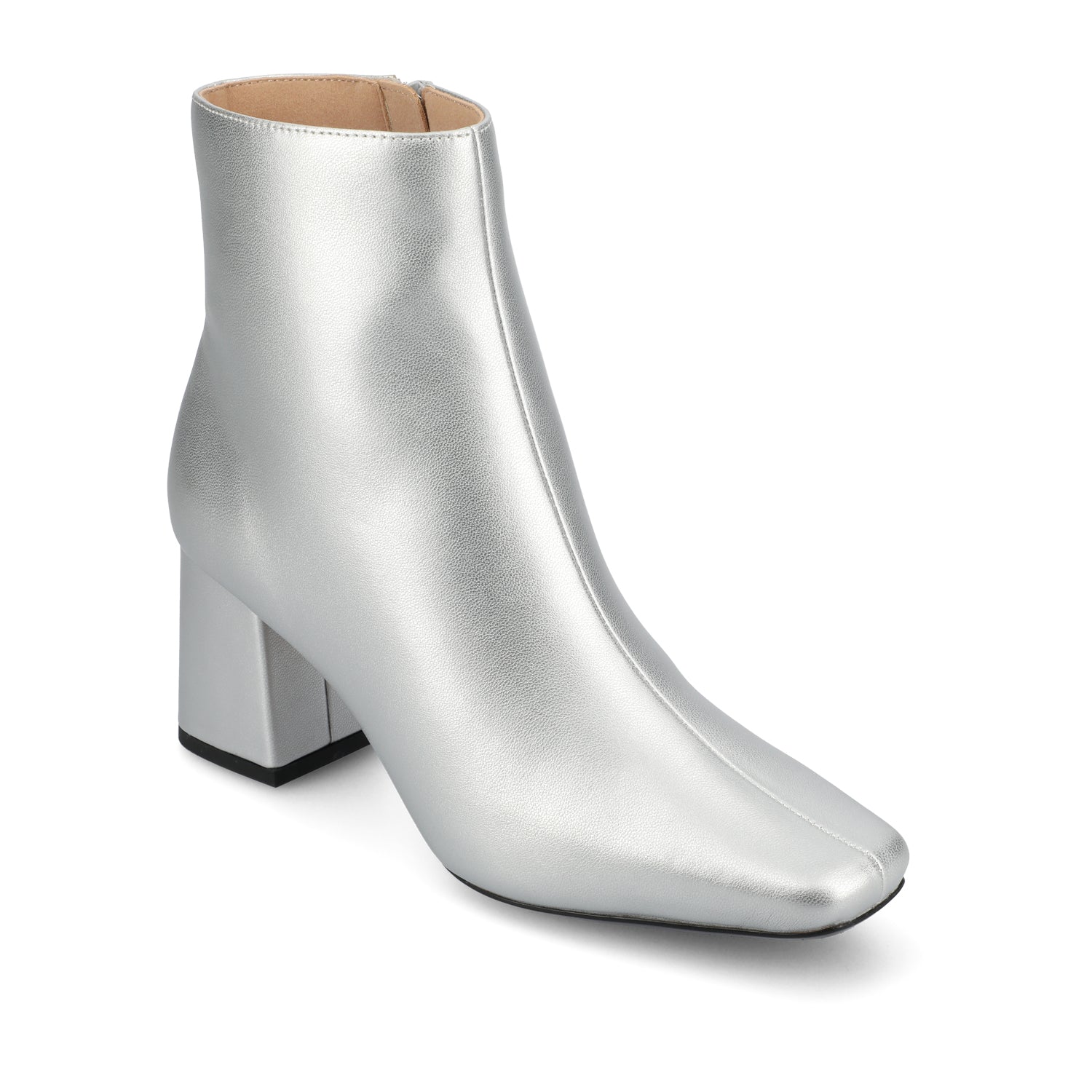 HAYLINN VEGAN LEATHER BOOTIES IN WIDE - Silver PU