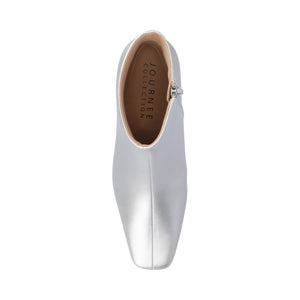 HAYLINN VEGAN LEATHER BOOTIES IN WIDE - Silver PU