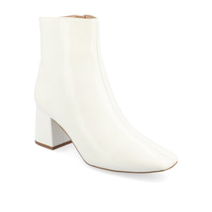 HAYLINN SQUARE TOE BOOTIES - White Patent