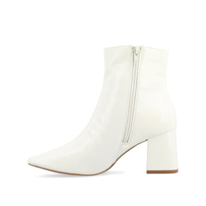 HAYLINN SQUARE TOE BOOTIES IN WIDE WIDTH - White Patent
