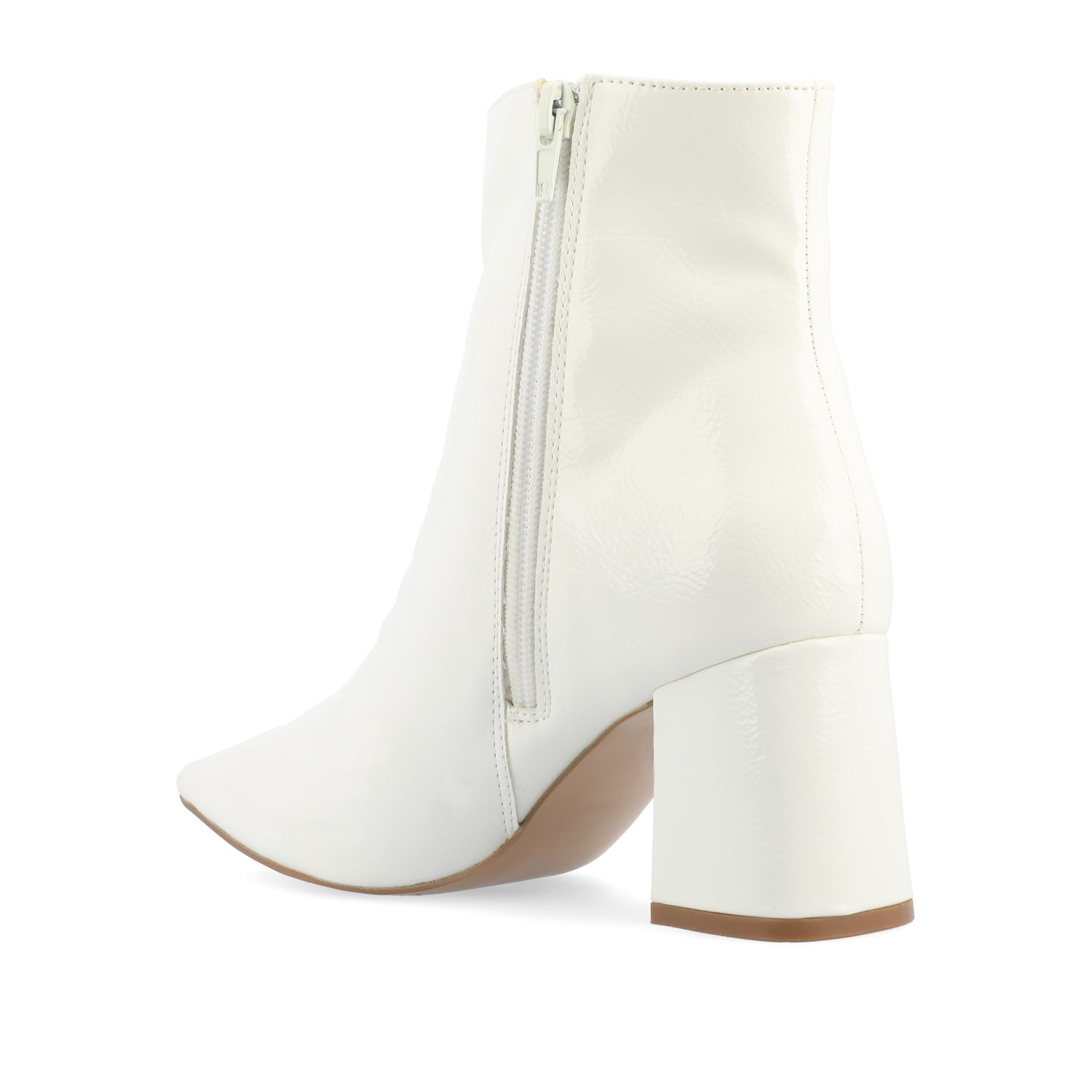HAYLINN SQUARE TOE BOOTIES - White Patent