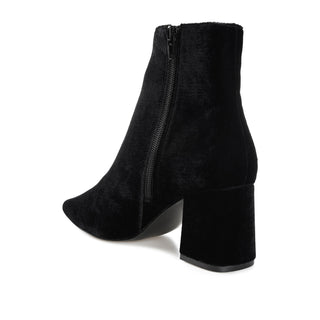 HAZARA SQUARE TOE BOOTIES IN VELVET