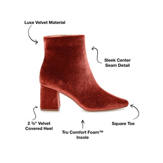 HAZARA SQUARE TOE BOOTIES IN VELVET