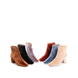 HAZARA SQUARE TOE BOOTIES IN VELVET