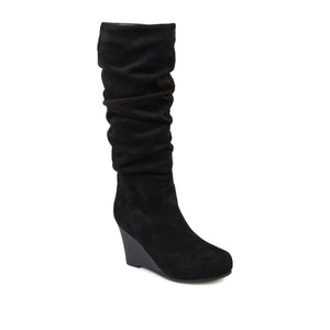HAZE KNEE HIGH BOOTS IN FAUX SUEDE - Black