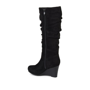 HAZE KNEE HIGH BOOTS IN FAUX SUEDE - Black