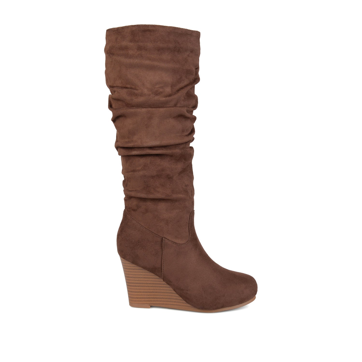 HAZE KNEE HIGH BOOTS IN FAUX SUEDE - Brown