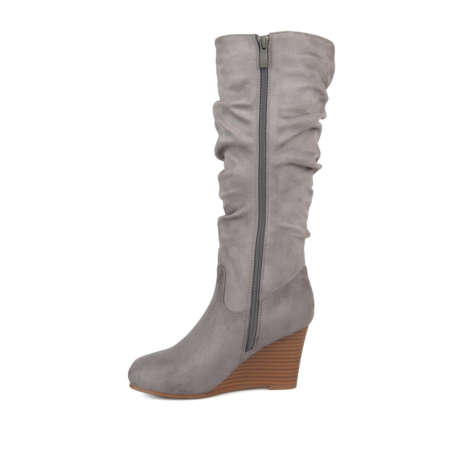 HAZE KNEE HIGH BOOTS IN FAUX SUEDE - Grey