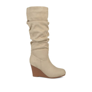 HAZE KNEE HIGH BOOTS IN FAUX SUEDE - Stone