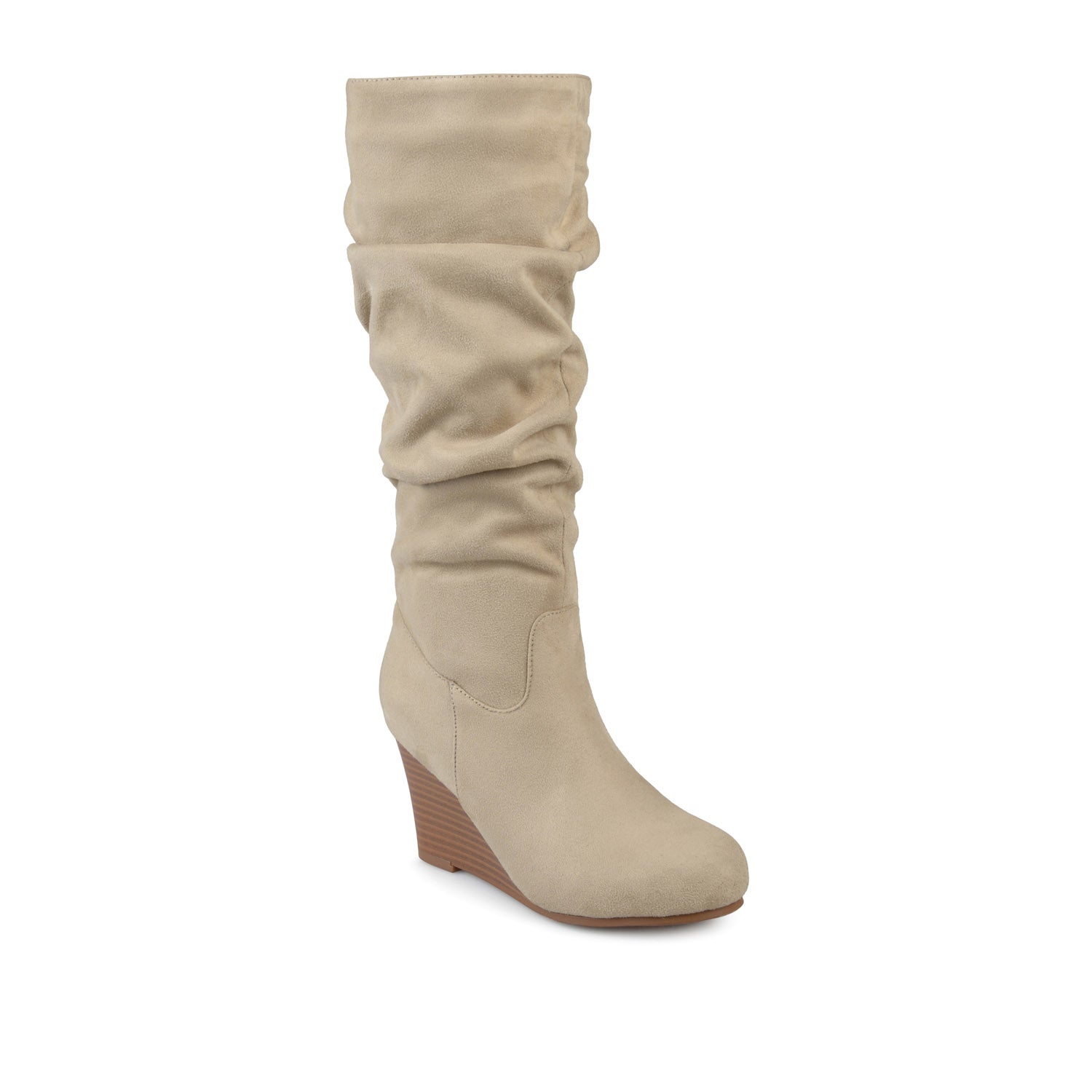 HAZE KNEE HIGH BOOTS IN FAUX SUEDE - Stone