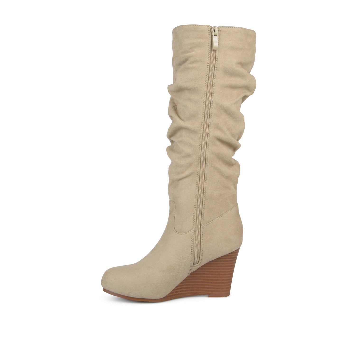 HAZE KNEE HIGH BOOTS IN FAUX SUEDE - Stone